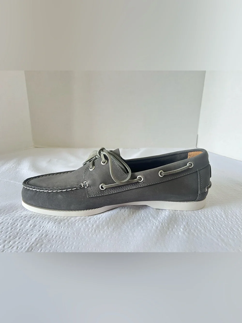 Froats Baltimore Men’s Grey Leather Boat Shoes